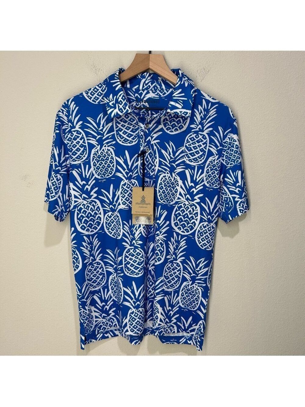 Chubbies Thigh Napple Polo Men’s Small – All-Over Pineapple Print – Stretch –NWT